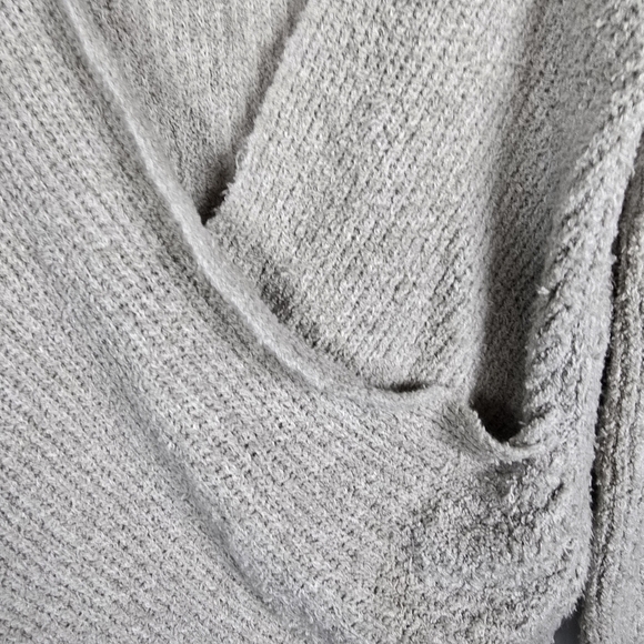 Free People Women's Sensual Faux Wrap Gray Sweater Oversized Long Sleeve XS Cozy - Picture 7 of 13